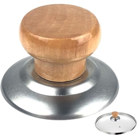 Bouton de couvercle de casserole – Boutons de couvercle de casserole | Remplacement du couvercle de casserole | Bouton multifonction en bois | Pour woks, casseroles, cuiseurs vapeurs, ustensiles de