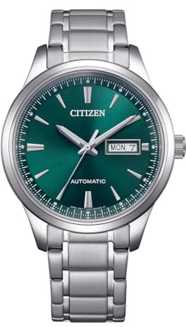 CITIZEN Orologio da uomo automatico giorno/data con diametro di 40 mm in diverse varianti, argento, Bracciale