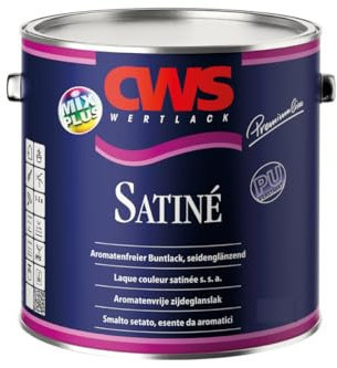CWS Wertlack Satine Titan 1 Liter weiß, Weißlack auf Spezial Alkydharzbasis zur seidenglänzenden Lackierung von Holz und Metall
