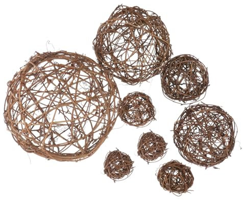 Cabilock 8st -Rattan- in Primärfarbe Vasen Untersetzer Tank Scheffel Deckel Kreis-wasserflasche Hase Osternest Leichte Dekoration Pavillon Blattdekoration Dekoration Coffee