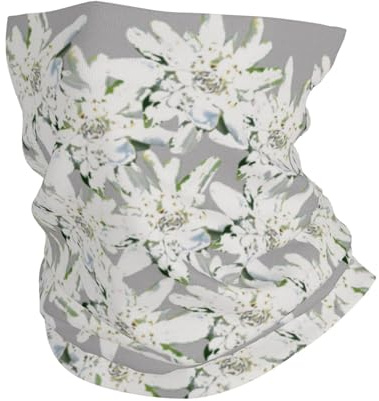 LfearTesa Modernes Edelweiss Schweizer Alpenblumen, Bandana-Halsgamaschen, multifunktionaler Kopfbedeckungsschal, Gesichtsschutz, Stirnband, Nackenwärmer