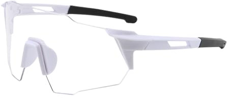 Generisch Lunettes de vélo transparentes avec protection UV, coussinet nasal intégré et charnière en métal réglable, utilisation jour et nuit, pour la conduite, la course, la pêche, le baseball, Blanc