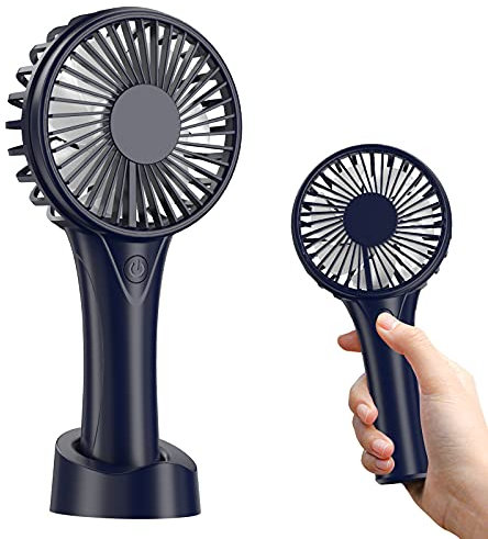 YACAISI Handheld Fan, Mini Hand held Fan, Silent Cooling Fan with 3 Adjustable Speed, 2500 mAh Rechargeable Battery, Small Hand Fan for Bedroom/Travel/Camping/Outdoor (blue)