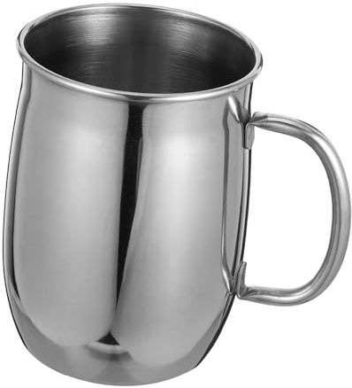 Mikikit Grosse Chope à en Acier Inoxydable 304 à Double 1000Ml Tasse à Café Poignées Résistante pour Bureau et Camping