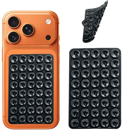 SEYUGOPTI 2 Stück Silikon Saugnapf Handyhalter Doppelseitig, Schwarze | Freihändig Sticky Saugnapf für Videos, Handy Kleber Doppelseitiger Saugnapf für Alle Handy Modelle