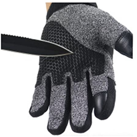 CFWWSAQ Guanti Anti Taglio Guanti Tattici antitaglio e Resistenti alle coltellate di Grado 5 for i Fan Combattimento all'aperto Autodifesa Equitazione Alpinismo(Grey)