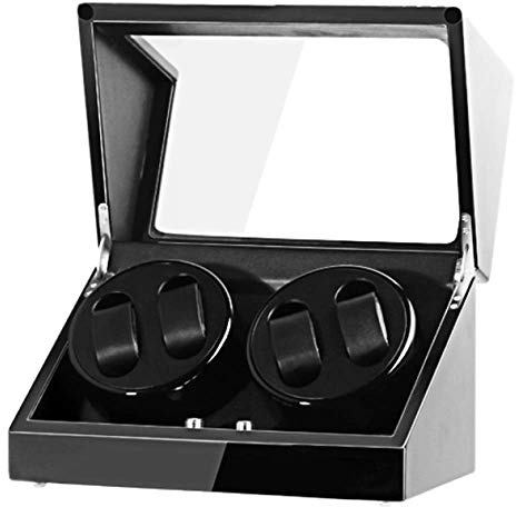 GIQKDZNUO Caja enrolladora de Relojes, Caja enrolladora de Relojes de Piel, Soporte de exhibición para Relojes automáticos, Caja enrolladora de Relojes Doble, Estuche de Almacenamiento