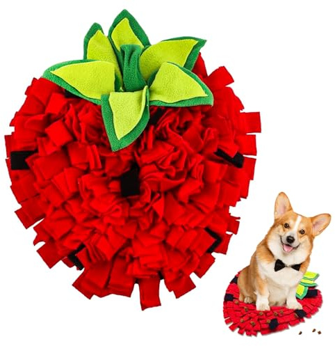 35X45Cm Dog Snuffle Mat, Non-Slip Strawberry Feeding Pad for Scent Training