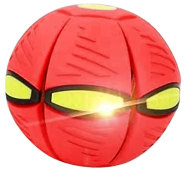 Pelota Saltarina Niños Gracioso Metaball Mágico, Platillo Volador Magic Metaball con 6 Luces, Children's Bouncing Ball para Interacción Entre Padres E Hijos (A01-Rojo(Versión con Seis Luces))
