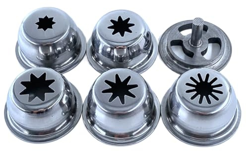 Bortivier Molde de Boquilla para Churros de Acero Inoxidable Sólido para Máquina de Churros (5 Moldes/Juego, Diámetro Exterior de 53 Mm)