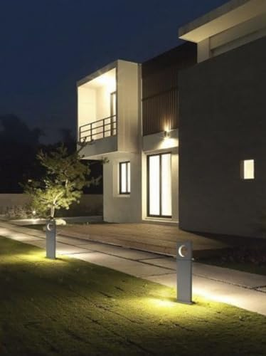 TEKHOME Lampada da Giardino LED 12W IP65 in Alluminio, Paletto da Esterno per Vialetti e Cortili, Luce Bianco Caldo/Naturale/Freddo – ES60 (GRIGIO 4000K)