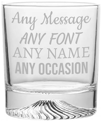 EKAM Personalised Engraved Whiskey Glass, Customised with Any Message or Text for Any Occassion, Fun Gift for Birthdays - Gifts for Dad, Gifts for Him, Boyfriend, Husband, Birthday, 10oz Glass