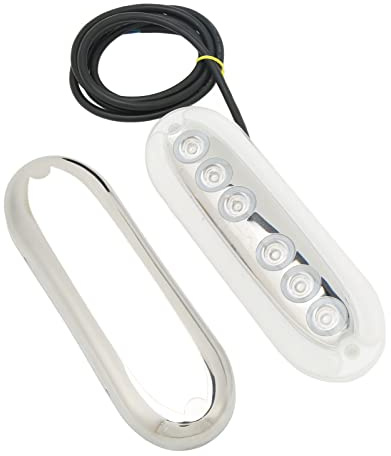 Ejoyous Luz Subacuática para Barcos, Lámpara LED Impermeable IP68 para Yates y Lanchas a Motor, 6 Cuentas LED, 12 V-24 V, Ideal para Iluminación Subacuática y Decorativa (luz blanca)