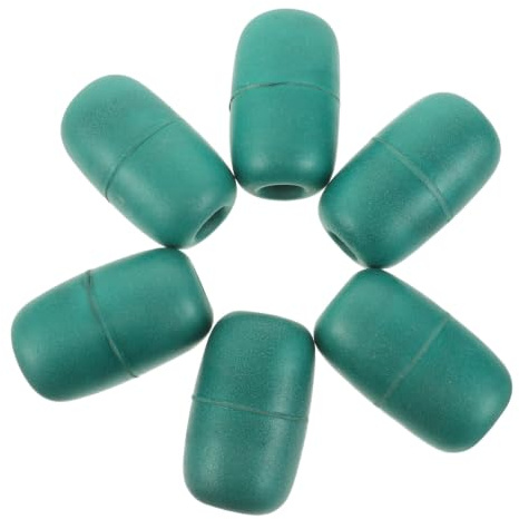 JOINPAYA 6pcs Pvc Fishing Net Floats with Stable Buoyancy and Abrasion-resistant Surface, Oval Green Marker Buoys for Aquaculture and Swimming Pool Use, Multi-purpose Rope Floats for Dock