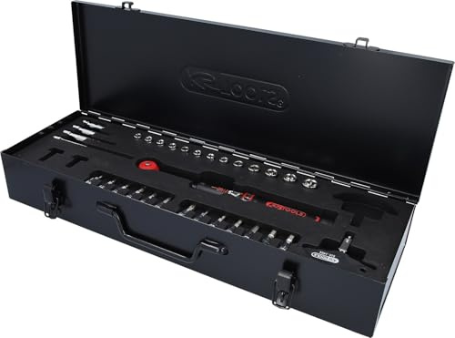 KS Tools 516.1415 1/4 Ergotorqueprecision Ratschen-Drehmomentschlüssel-Satz Drehknopf, 5-25Nm, 35-tlg