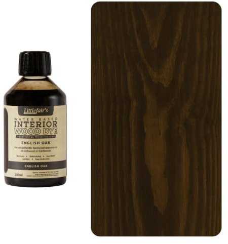 Littlefair's Holzlasur 250ml - Holzlasur Innen - Holz Lasur Für Natürliche Holzmaserung - Wasserbasierte Wood Stain - Schnell Trocknend & Umweltfreundlich - Farbe: Englische Eiche