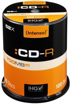 Intenso Rohlinge CD-R 700 MB 52fach, 100 Stück, Cake Box 52fach, 100 Stück