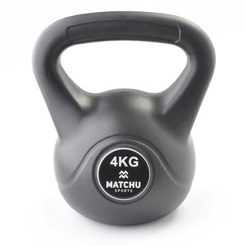 matchu Sports – Kettlebell Boule Haltère Vinyle Poids à main (Disponible en 4 différents Poids), gris