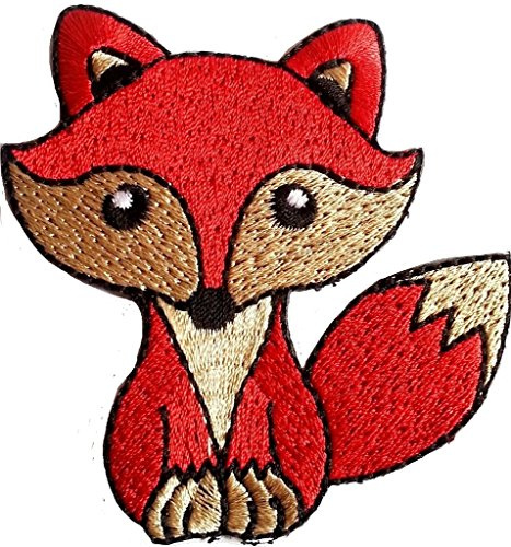 Fuchs Aufnäher Patch für Jacken Jeans Kleidung Stoff Kleider Bügelbild Sticker Bügel Patch Applikation Aufbügler zum aufbügeln  Fuchs rot bronze 7.8 x 7 cm 