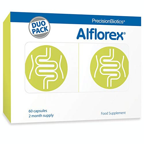 Alflorex von PrecisionBiotics | 60 Kapseln in der neuen Blisterverpackung | (8-wöchige Vorratspackung) Reduziert nachweislich Blähungen, Bauchschmerzen und unregelmäßigen Stuhlgang.