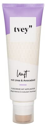 tvey Fußcreme für sehr trockene Füße mit 10% Urea, Sheabutter & Avocadoöl - Effektive Fusscreme gegen starke Hornhaut - Fusspflege Anti Hornhaut ohne klebrige Hände - Made in Germany 75ml Vegan