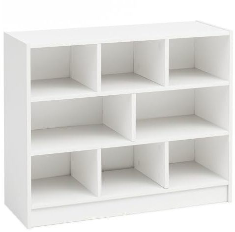 FineBuy Bücherregal 80x29,5x68,5 cm, Standregal mit Fächern | Flurregal auch als Schuhregal nutzbar, kratzfeste und wasserabweisende Oberfläche, Holzregal für Abstellraum