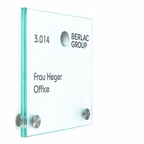 Logistic Sign System Türschild Glas Vitrum B2 (150/150 mm)