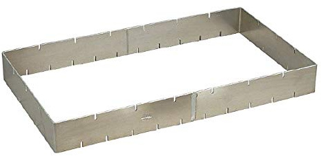 Schnittenrahmen Aluminium, Kucheneinteiler, Blechkuchenteiler, Backblech Maß:44x24 cm