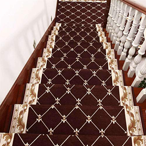Insun Stufenmatten Anti Rutsch Abwaschbarer Renaissance Vintage Orientalisch Muster Treppenstufen Matten Treppenteppich Kaffee 1 30x85cm 5 Stück