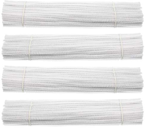 Waycreat Pfeifenreiniger, weißer Chenille-Stiel für Bastelarbeiten, Dekorationen, 6 mm x 30,5 cm, 400 Stück