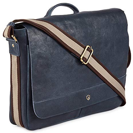 Cochoa 14 Zoll Laptop Distressed Vintage handgefertigte echte Lederklappe über Computer Tablet Messenger Satchel Umhängetasche für Männer und Frauen - (Ocean Blue)