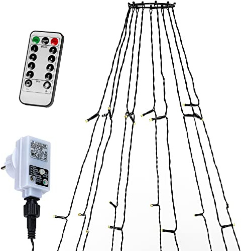 VOLTRONIC® Lichterkette Flaggenmast 360 LED warmweiß