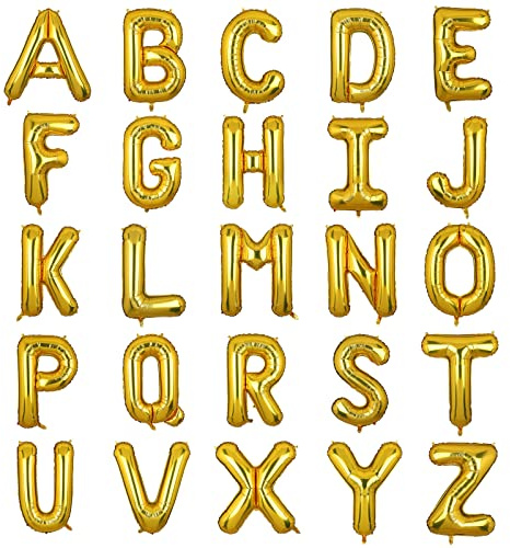 XXL Groß Buchstaben M Ballon Gold Helium Luftballons Riesen Mylar Alphabet Folienballon Jubiläum Hochzeit Geburtstag Party Dekoration 100CM(Gold M)