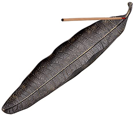 Räucherstäbchenhalter Metall Blätter Ash Catcher 26cm Lange Räuchergefäß für Wohnkultur Zubehör Handwerk Geschenk Kupfer