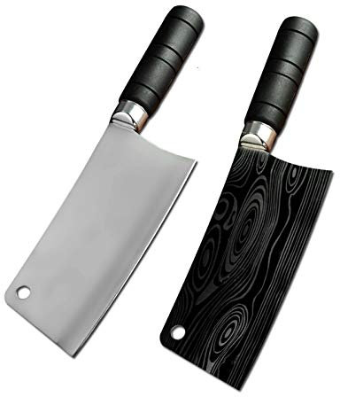 Acero inoxidable 7 '' Cuchillo de corte cuchillo afilado cuchillo de carnicero Turquía Pescado de pollo Herramienta de cocción de hueso Damasco patrón cuchilla chef cuchillo (Color : C)
