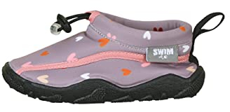 Sterntaler Badeschuhe Herz – Mädchen Baby Aquaschuhe mit Kordelstopper – Strukturierte Sohle – Funktionsmaterial mit Herzchenprint – Kinder Wasserschuhe - Bademode - Farbe pastellviolett, Größe 24
