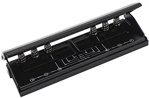 Verstellbarer 6-Loch-Locher aus Metall, A5 A6 A7 6-Ring-Locher mit Positionierungsmarkierung, 6 Blatt-Kapazitäten Locher für Tagesplaner, Personal, Agenda, Binder Nachfüllseiten