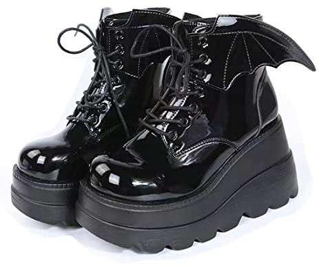 Womens Platform Mary Janes Shoes Sweet Toe Ankle Lolita Gothic Pumps Chunky Patent Leather