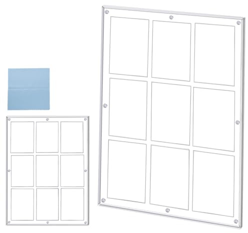 SWAWIS 35PT Karten Rahmen Kartenhalter Sammelkarten Transparenter Magnetic | Card Holder UV-Schutz Acryl Kartenhüllen Schutzhüllen für Sportkarten Sammlung 9 Karten