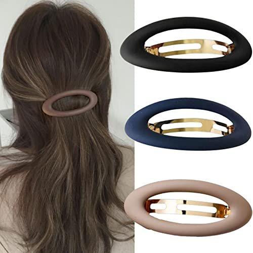 Große Haarspangen für Frauen, matt, Ellipse für dünnes Haar, französische Haarspange, niedliche Haarstyling-Clips, rutschfest, starker Halt, Vintage-Haarschmuck, Geschenke für Frauen und Mädchen