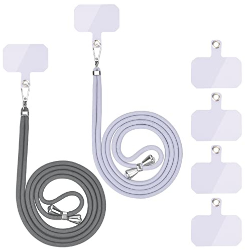 Linkbro Handykette Universal, Handy Lanyard, Universelles Handy um den Hals hängend mit Pad Handy Lanyard, verstellbar und abnehmbar. (2Dunkelgrau+grau)