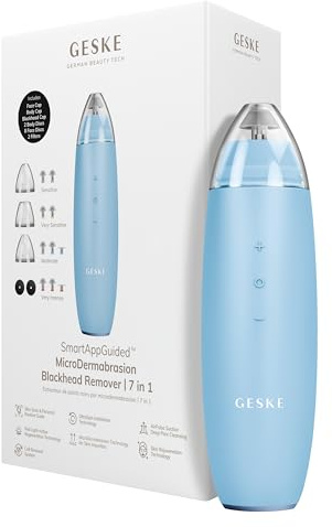 GESKE MicroDermabrasion Blackhead Remover 7 in 1 Mitesserentferner | SmartAppGuided™ MicroDermabrasion Blackhead Remover | Elektrischer Porenreiniger | Innovativer Vakuumsauger
