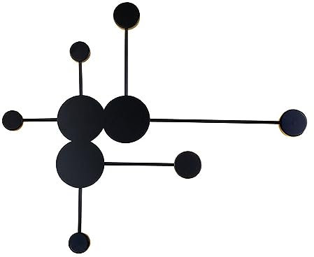 Wandleuchten 6-köpfige Big Dipper Wandleuchten Kreative LED-Wandleuchte aus Eisen Nordic Minimalist Wandleuchte for Schlafzimmer Nachttisch Wohnzimmer Badezimmer Bar Loft Club(Zwart,Three-Color Light)
