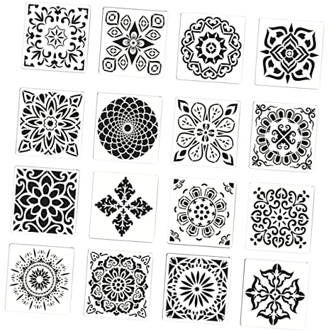 STOBOK Mandala Zeichenvorlage 16 Stück aus Kunststoff zum Malen