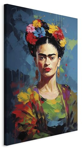 murando - Leinwandbild Frida Kahlo 40x60, 40x60 cm, 1-teilig, Schlafzimmer | Hochwertige Leinwand, sofort aufhängbar, ideal fürs Wohn- oder Schlafzimmer, wasserfest und lichtecht, langlebig, stilvoll
