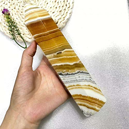 EKFBQBGW Raumdekoration Natural Magic Natural Orange Calcite Column Crystal Wand Ore Home Office Decoration Craft Gifts (Size : 400-450g)