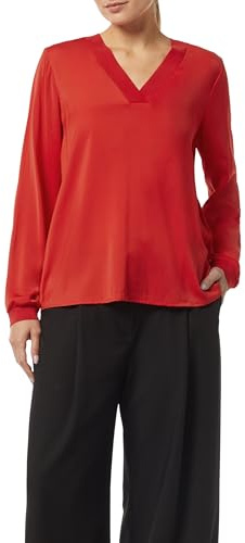 Comma Satin-Bluse mit Rippbündchen