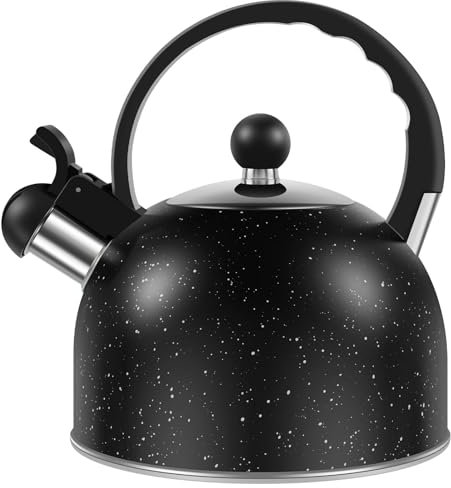 Hervidor Silbante de Acero Inoxidable de 2 L, Calentador Agua, Hervidor Te, con Mango Ergonómico de Ebullición Rápida, Tetera Silbante para Estufa de Gas, Cocina de Inducción