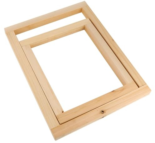 Holz Siebdruckrahmen 2 Stück für Selbstgemacht Siebdruck und Taschen | Beige, Leicht und Tragbar, Robust Verarbeitet, Geeignet für Tote Taschen und Handtaschen