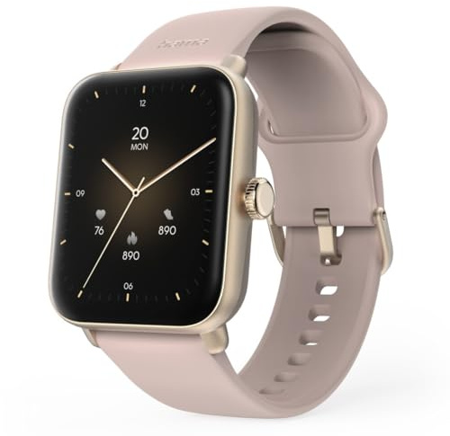 Hama Inbyggd 6010 tum GPS-smartklocka (sportklocka, 1,65 tum TFT-skärm, samtalsfunktion, Siri/Google röststyrning, IP68/3 ATM vattentät, roséguld)